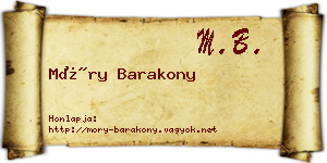 Móry Barakony névjegykártya