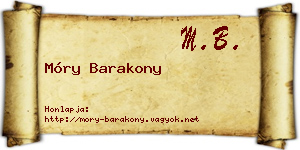 Móry Barakony névjegykártya