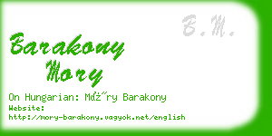 barakony mory business card